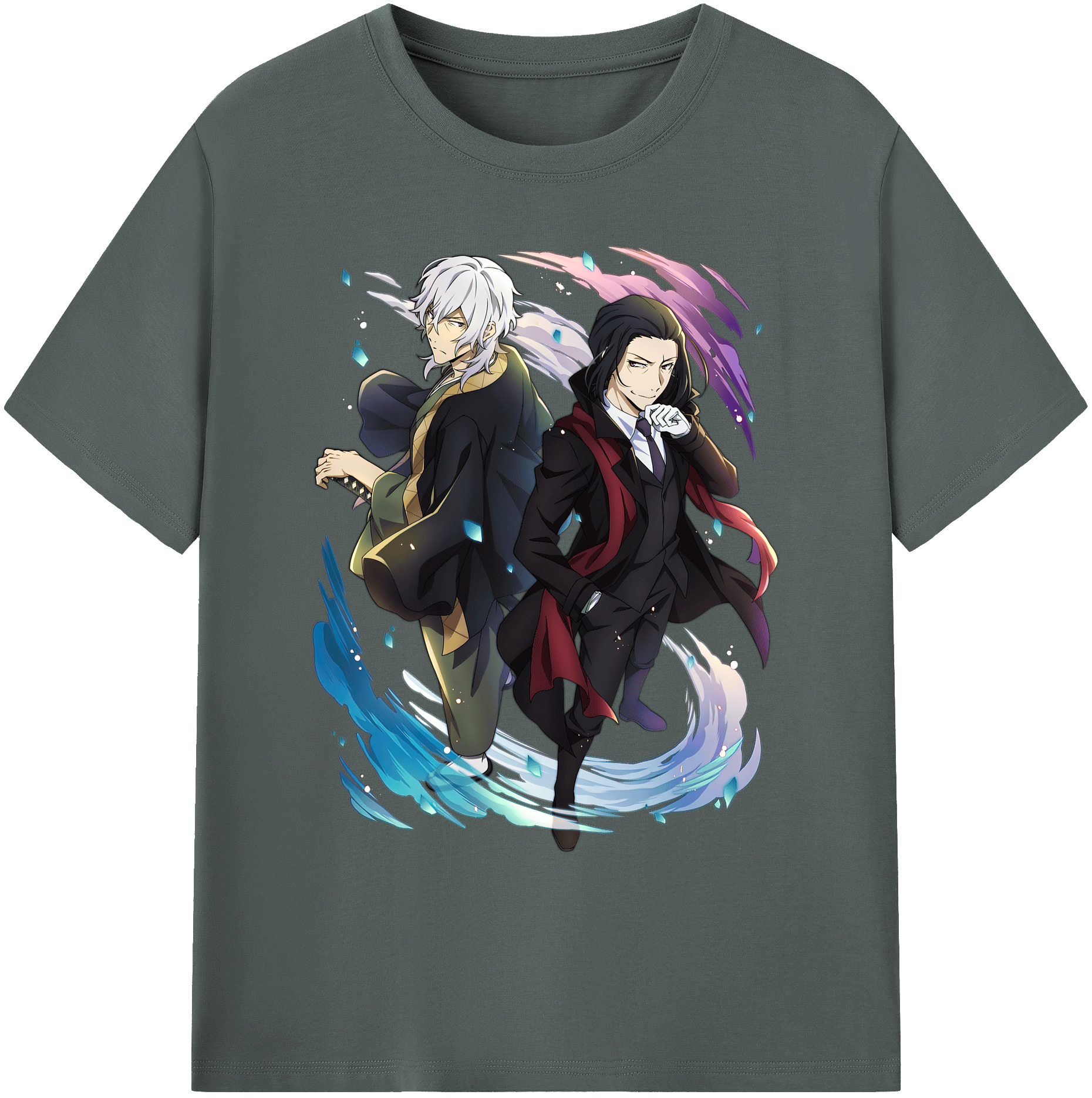 （画像用） 文豪ストレイドッグス Bungo Stray Dogs 綿100％ メンズ半袖Tシャツ｜肌触りやわらか＆通気性